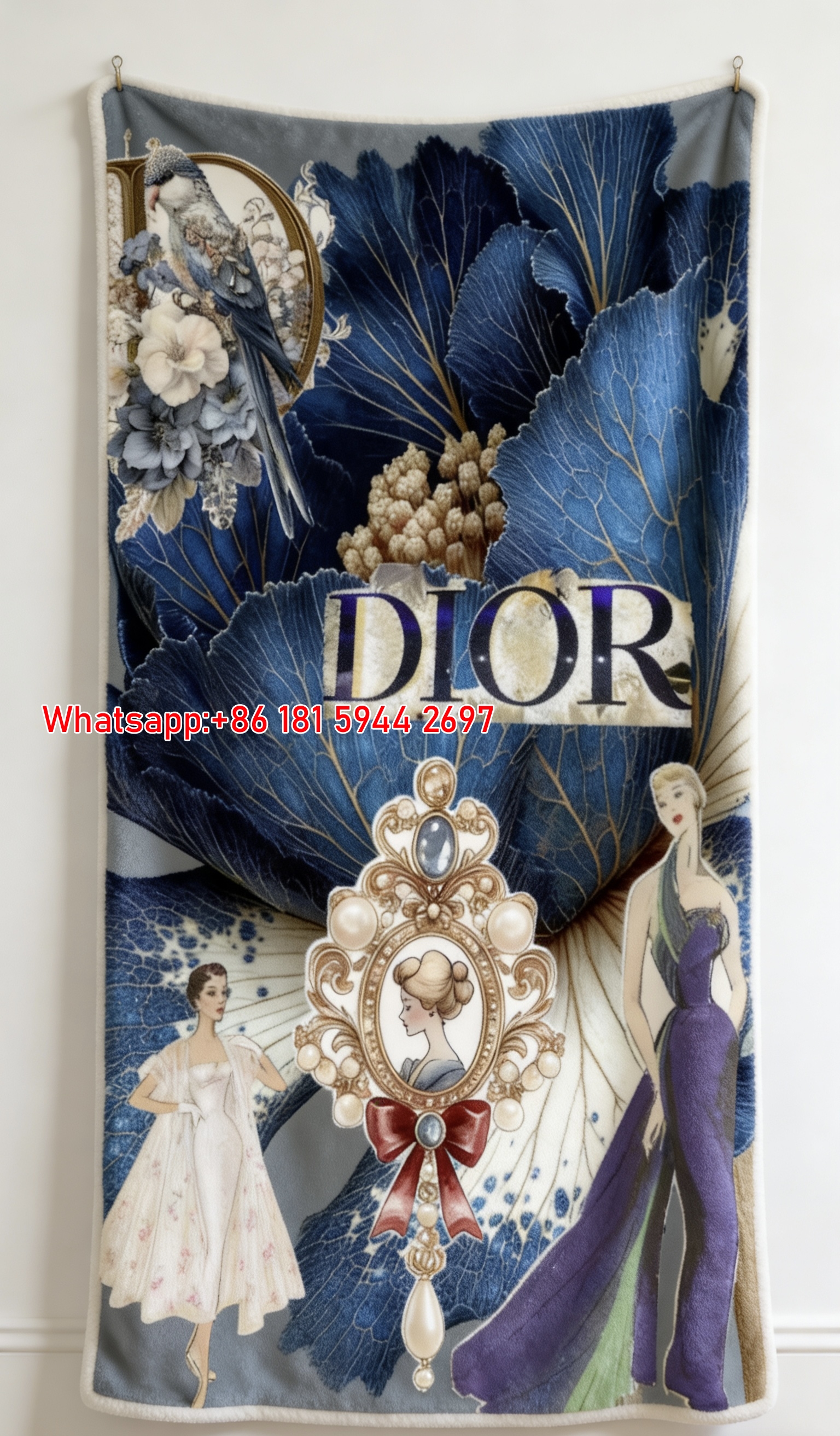 Luxury Dior Art Flannel Throw Blanket Sofa Cover Blanket D401